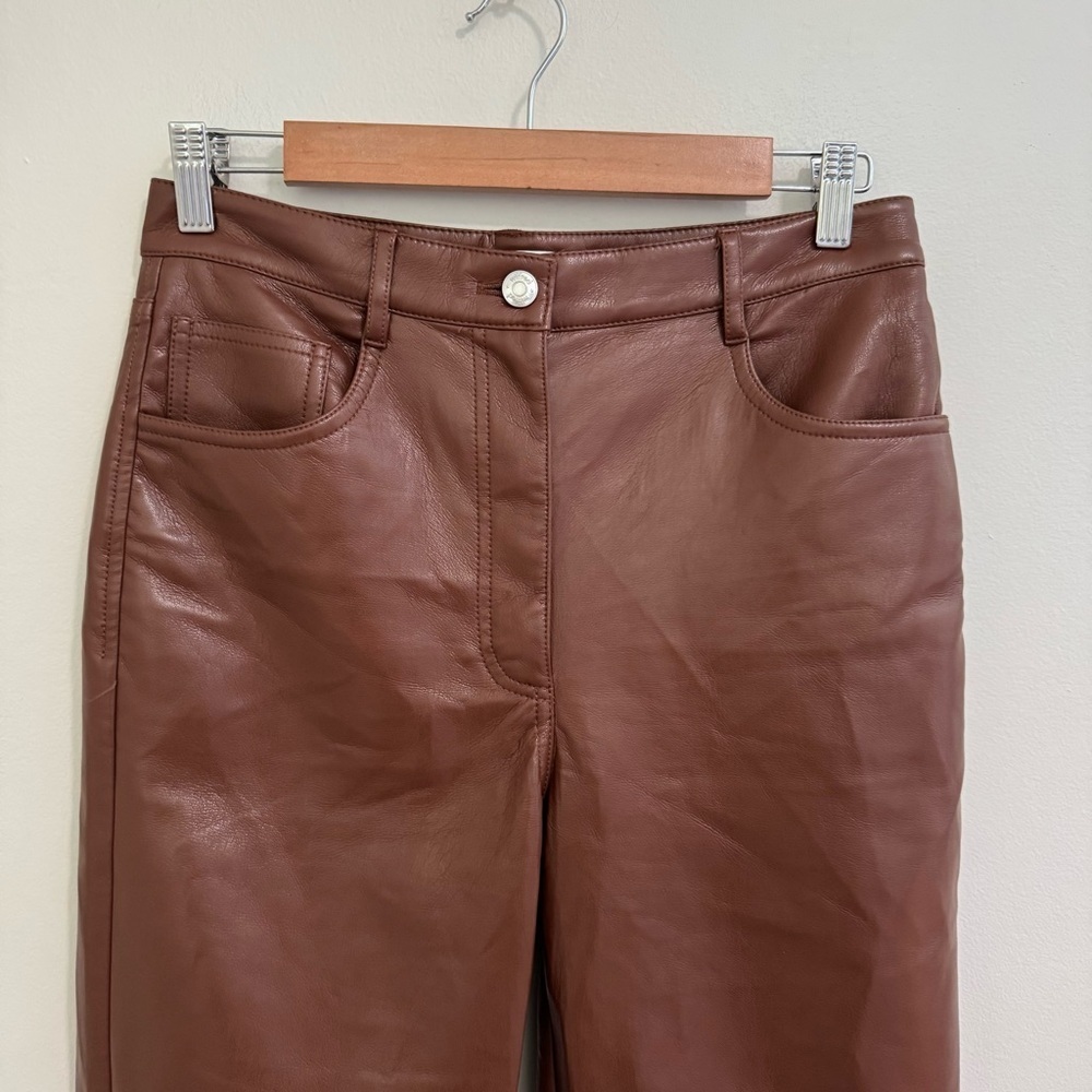 Wilfred Melina Faux Leather Brown Pants - Picture 3 of 8